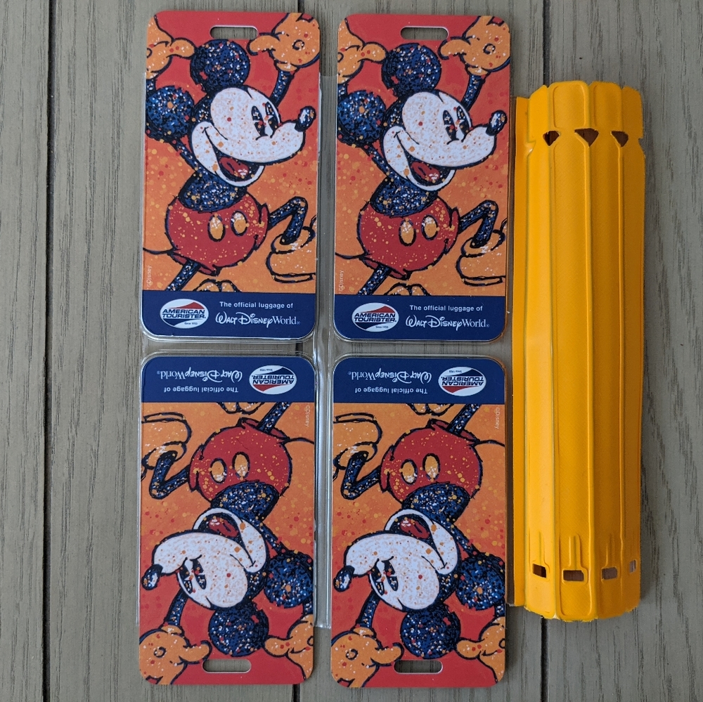 Vintage American Tourister Disney Mickey Mouse Luggage Tags Set of Four